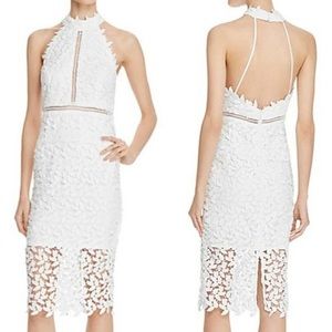 Bardot white strapless halter mini dress